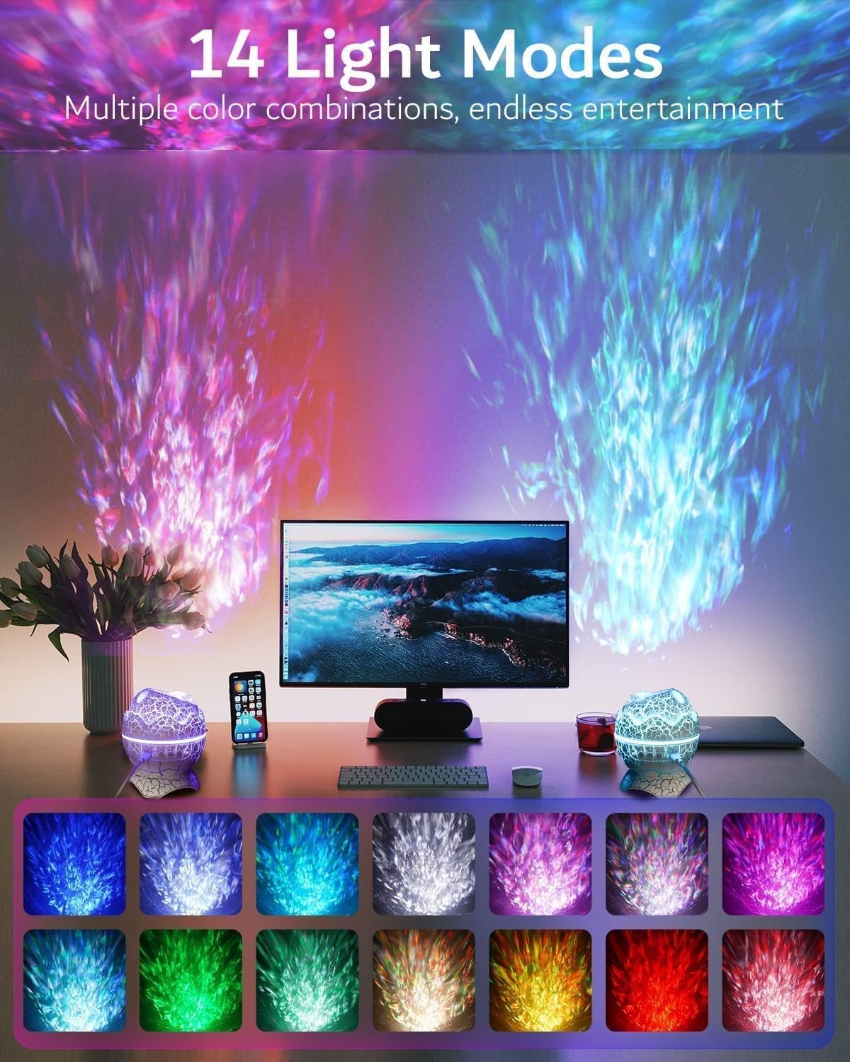 Egg Galaxy Projector ? Star Night Light Projector with LED Nebula & Rotating Galaxy Effect, USB Rechargeable, Remote Control, Soothing Night Lamp for Kids & Adults Bedroom Decor