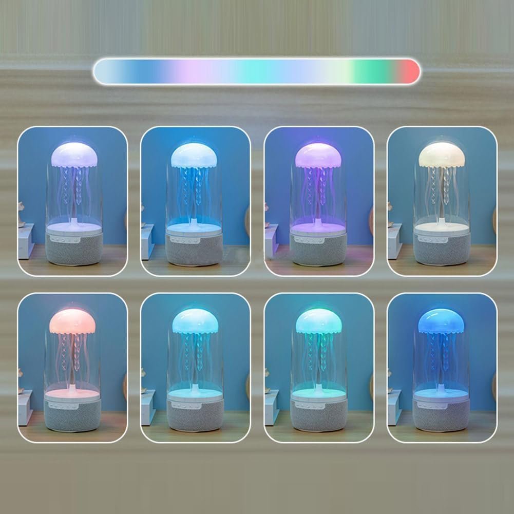 Jellyfish Lamp with Bluetooth Speaker ? LED Color-Changing Aquarium Mood Light, Realistic Floating Jellyfish, Remote Control, USB Powered Night Light for Home, Office & Kids Room