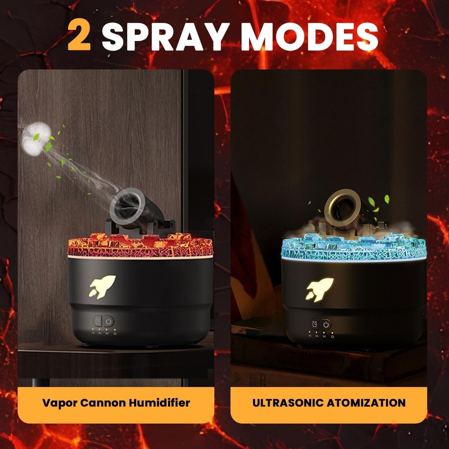 Cannon Blast Aroma Humidifier ? Cool Mist Essential Oil Diffuser with LED Light, USB Powered Mini Humidifier for Home, Office, Bedroom & Car Use