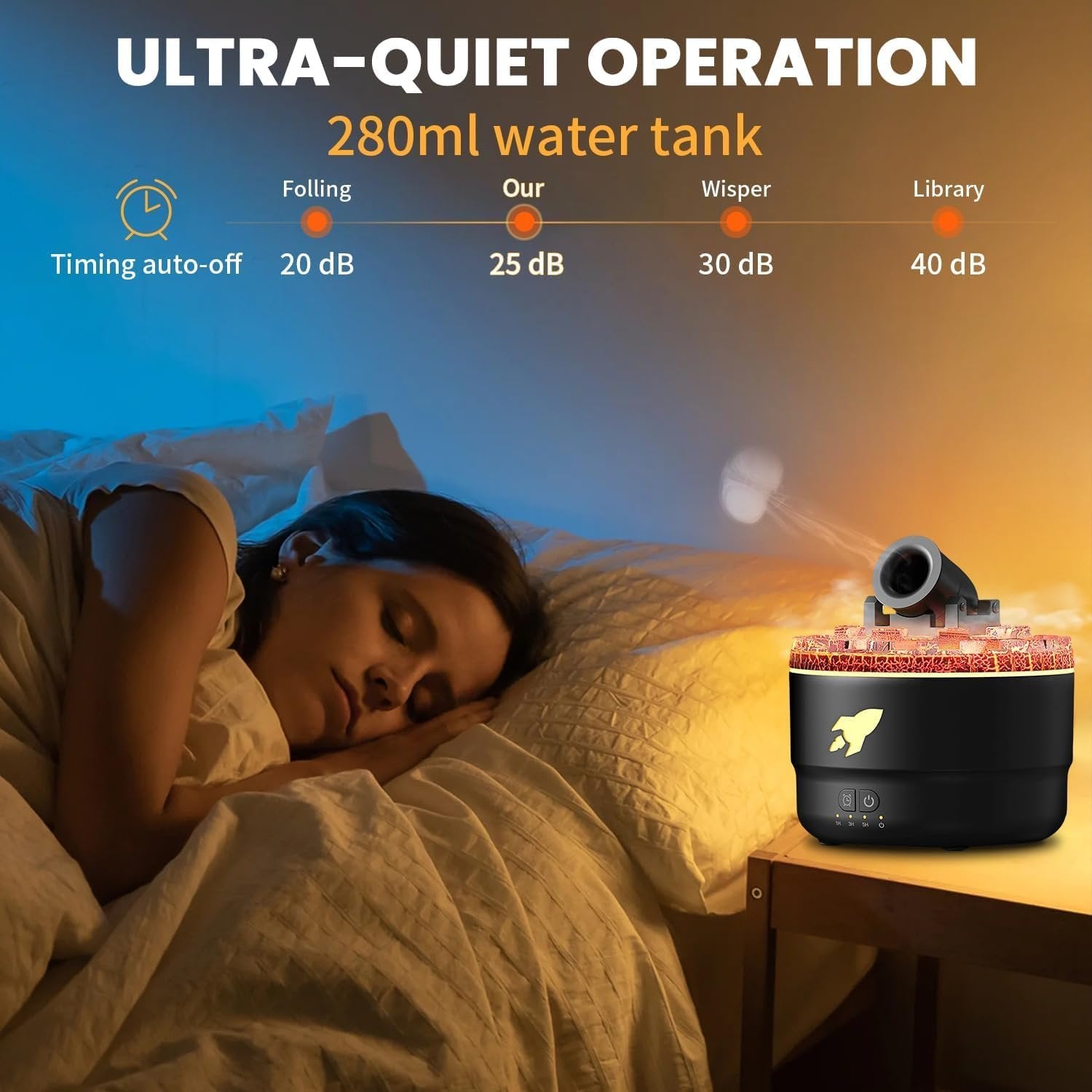 Cannon Blast Aroma Humidifier ? Cool Mist Essential Oil Diffuser with LED Light, USB Powered Mini Humidifier for Home, Office, Bedroom & Car Use