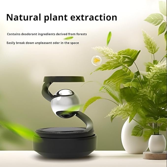 Solar Car Air Freshener ? Rotating Car Dashboard Perfume Diffuser with Fragrance Pads, Solar Powered Aromatherapy Fan for Auto Interior Odor Removal & Fresh Scent