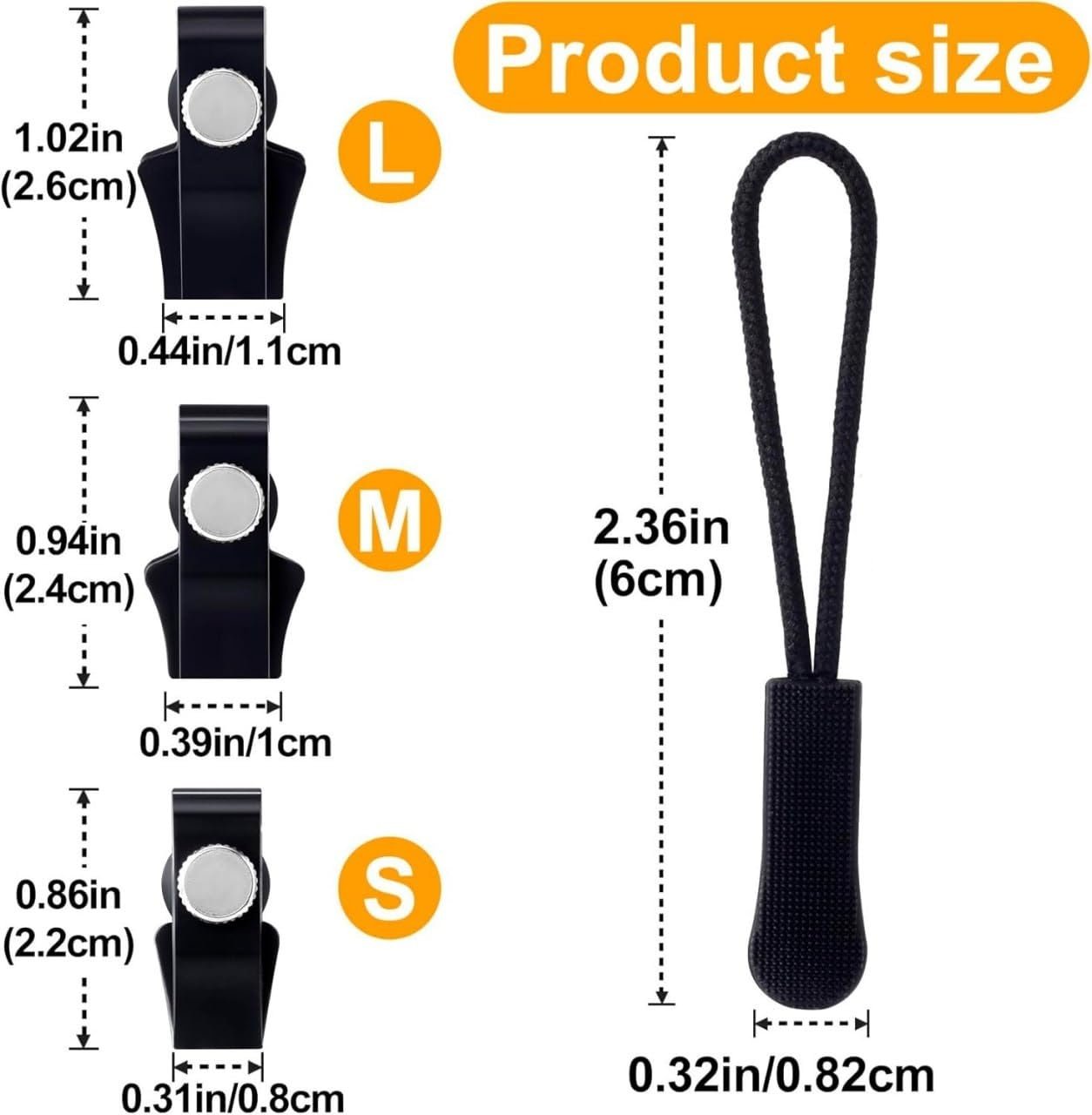 Zipper Repair Kit ? Universal Zipper Replacement Set with Zipper Pulls, Sliders & Stops for Jackets, Bags, Luggage & Tents, Fix Zippers Without Sewing (Assorted Sizes)