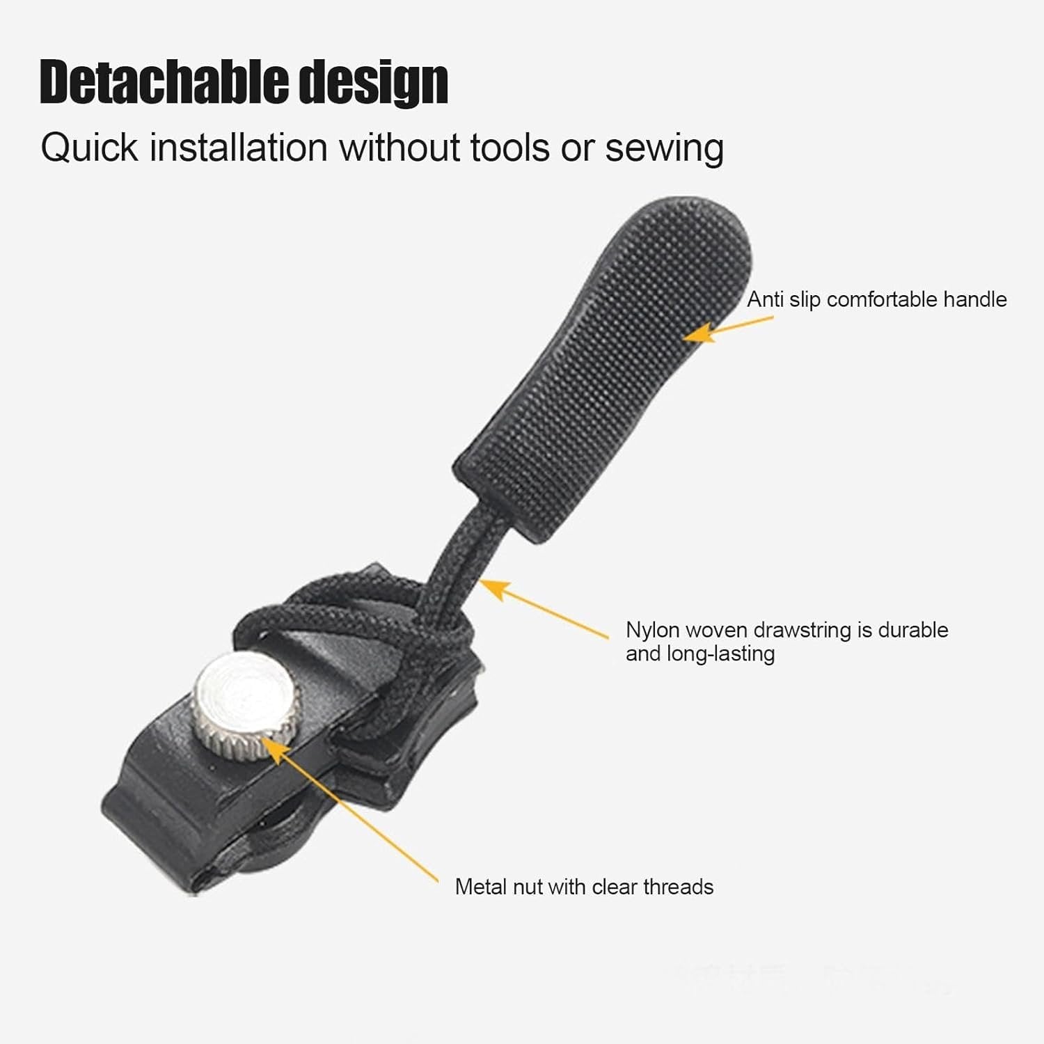 Zipper Repair Kit ? Universal Zipper Replacement Set with Zipper Pulls, Sliders & Stops for Jackets, Bags, Luggage & Tents, Fix Zippers Without Sewing (Assorted Sizes)