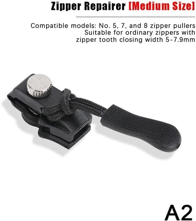 Zipper Repair Kit ? Universal Zipper Replacement Set with Zipper Pulls, Sliders & Stops for Jackets, Bags, Luggage & Tents, Fix Zippers Without Sewing (Assorted Sizes)