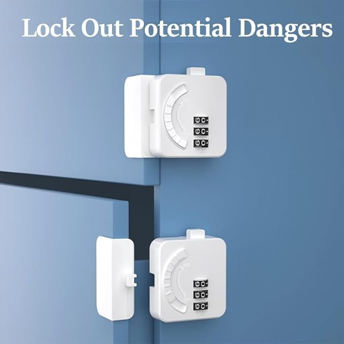 Baby Safety Password Keypad Door Lock ? Self-Adhesive Childproof Lock for Doors & Cabinets, No Drilling, Reusable with Combination Security, Easy Installation