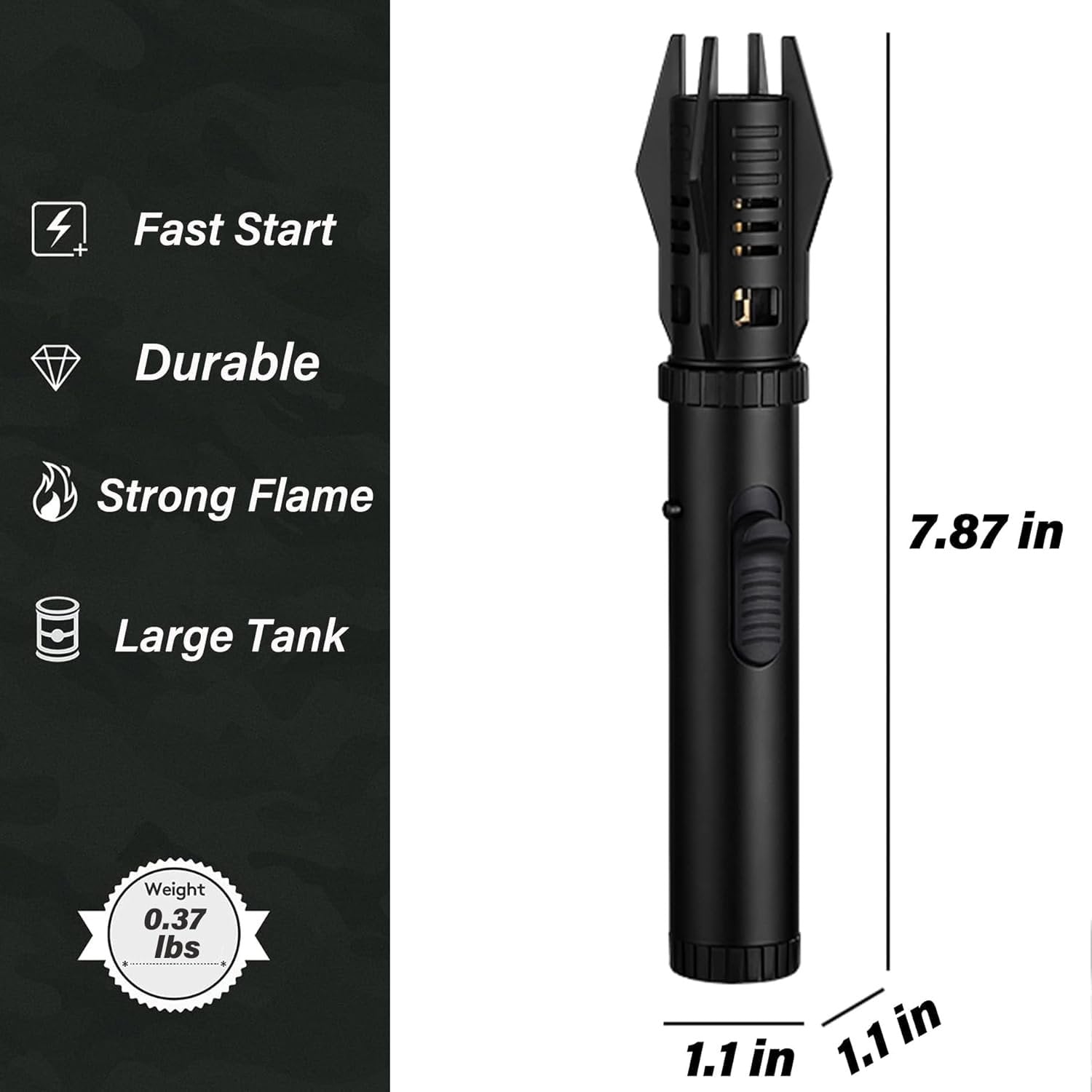 Jet Flame Lighter ? Refillable Butane Torch Lighter with Adjustable Flame, Windproof Metal Body for Kitchen, BBQ, Camping & Outdoor Use