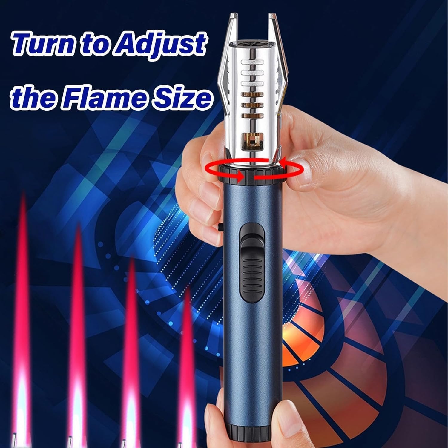 Jet Flame Lighter ? Refillable Butane Torch Lighter with Adjustable Flame, Windproof Metal Body for Kitchen, BBQ, Camping & Outdoor Use