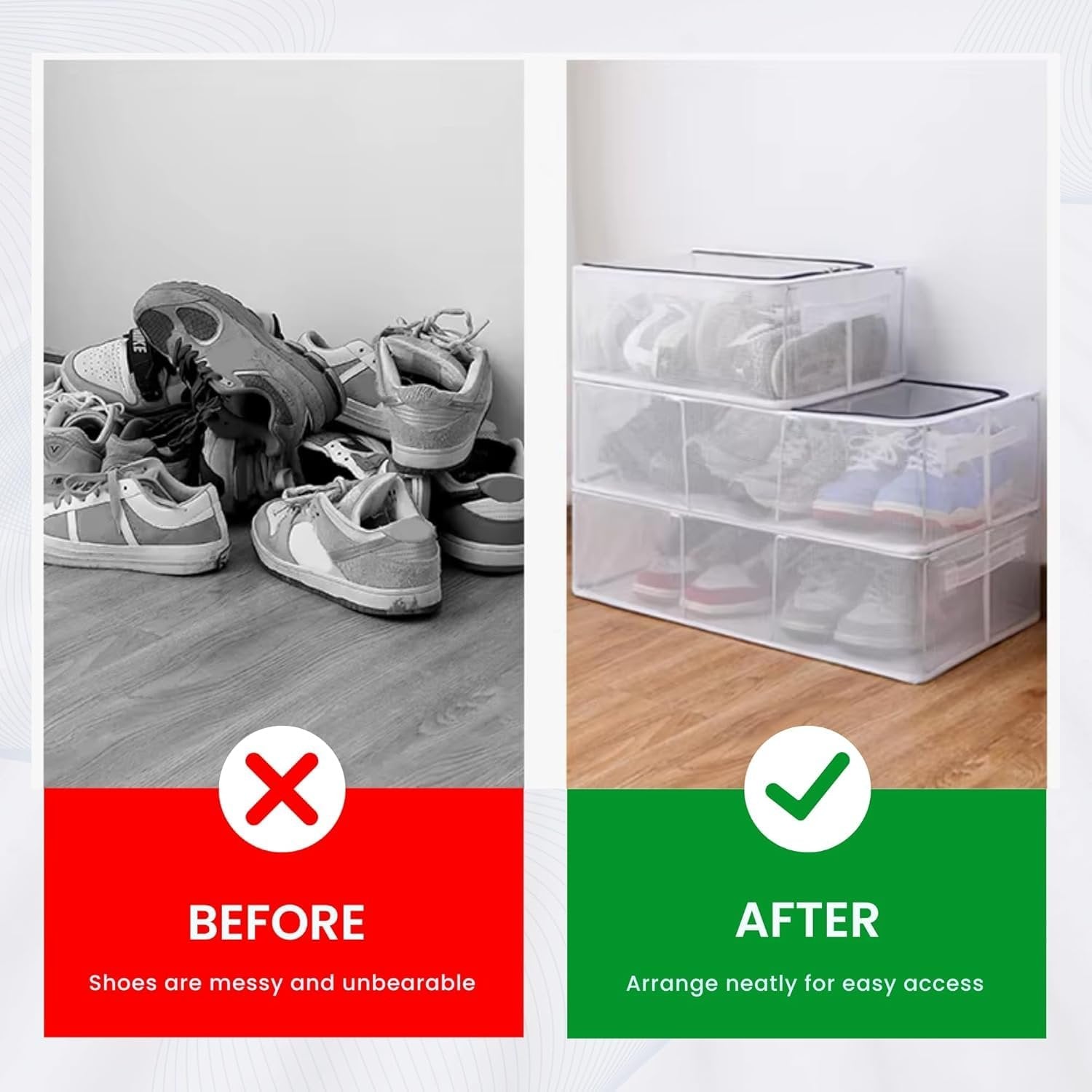Shoe Storage Organizer ? Stackable Shoe Rack for Closet, Entryway & Bedroom, Space-Saving Shoe Shelf for Sneakers, Heels, Boots & More