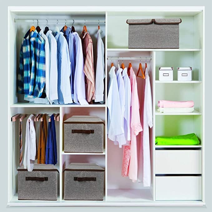 Double Cover Foldable Storage Box ? Large Capacity Collapsible Organizer with Dual Open Lid, Fabric Storage Bin for Clothes, Toys, Blankets & More