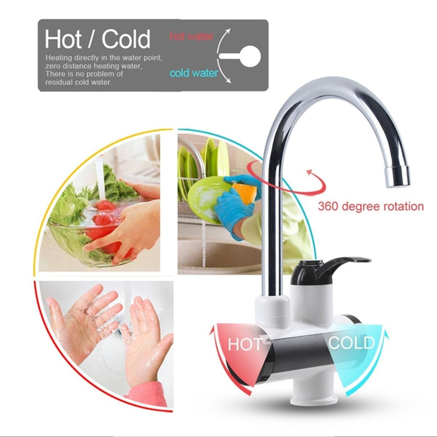 Instant Water Heater Faucet ? 2-in-1 Hot & Cold Tap with Digital Display, Fast Heating Electric Kitchen & Bathroom Sink Mixer Tap