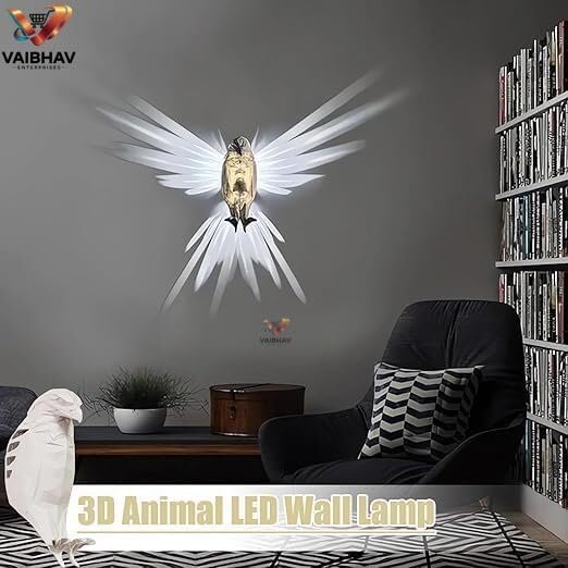 3D Eagle Wall Light ? LED Night Lamp with Remote, Creative Wall-Mounted Light for Bedroom, Living Room & Home D?cor, USB Powered