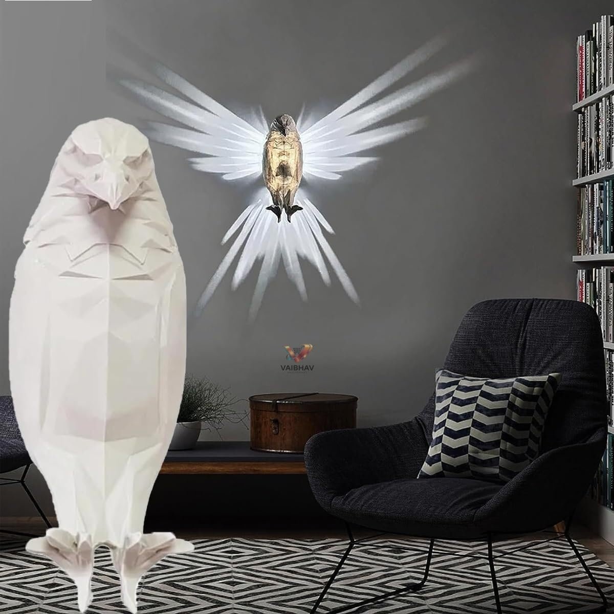 3D Eagle Wall Light ? LED Night Lamp with Remote, Creative Wall-Mounted Light for Bedroom, Living Room & Home D?cor, USB Powered