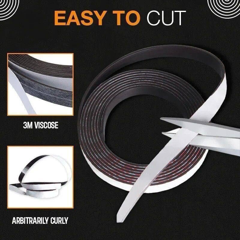 Magnetic Tape Roll ? 1CM & 2CM Width x 3 Meter Length, Flexible Self-Adhesive Magnet Strip for Crafts, DIY Projects, Refrigerator & Office Use
