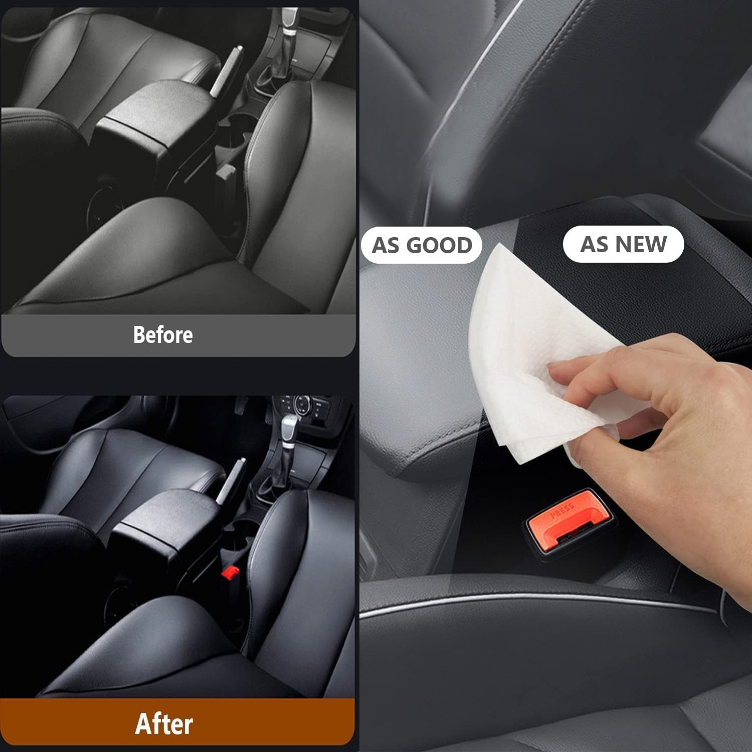 Leather Cleaning Wipes ? Pre-Moistened Wipes for Car Seats, Sofa, Shoes & Bags, Quick Shine & Conditioning Cleaner for All Leather Surfaces (Pack of 30/50/100)