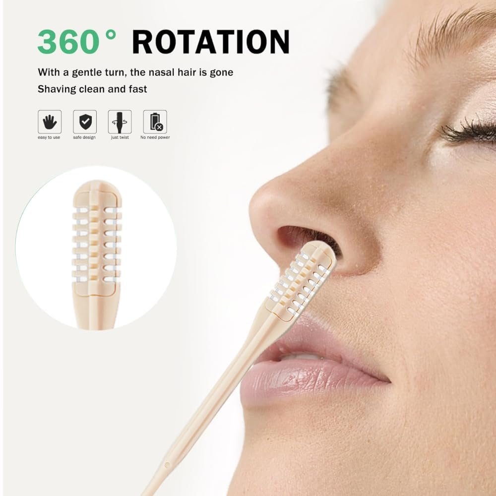 Reusable Nose Hair Remover ? Safe & Painless Manual Trimmer for Men & Women, Stainless Steel Grooming Tool for Nose, Ear & Facial Hair Removal