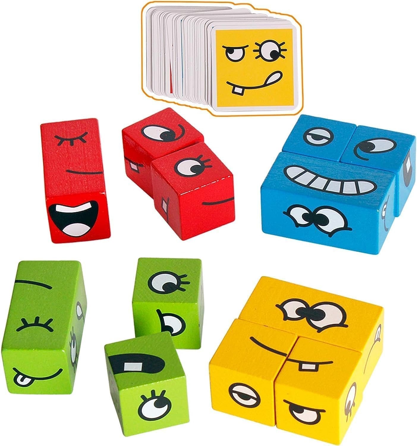 Face Change Cube Game ? Fun Expression Puzzle Block Game for Kids & Adults, 3D Matching Game with Challenge Cards, STEM Toy for Brain Development & Family Play