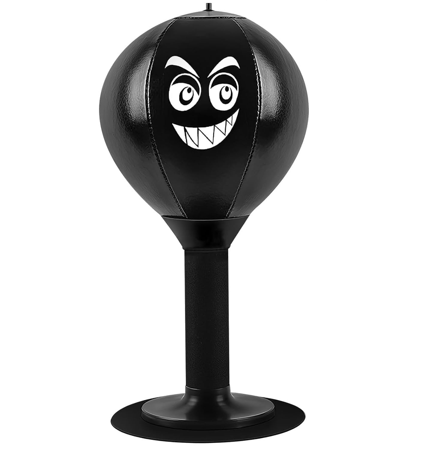Black Desktop Punching Ball ? Office Stress Relief Speed Bag with Strong Suction Base, Mini Boxing Ball for Desk Focus & Fun, Durable PU Leather Build