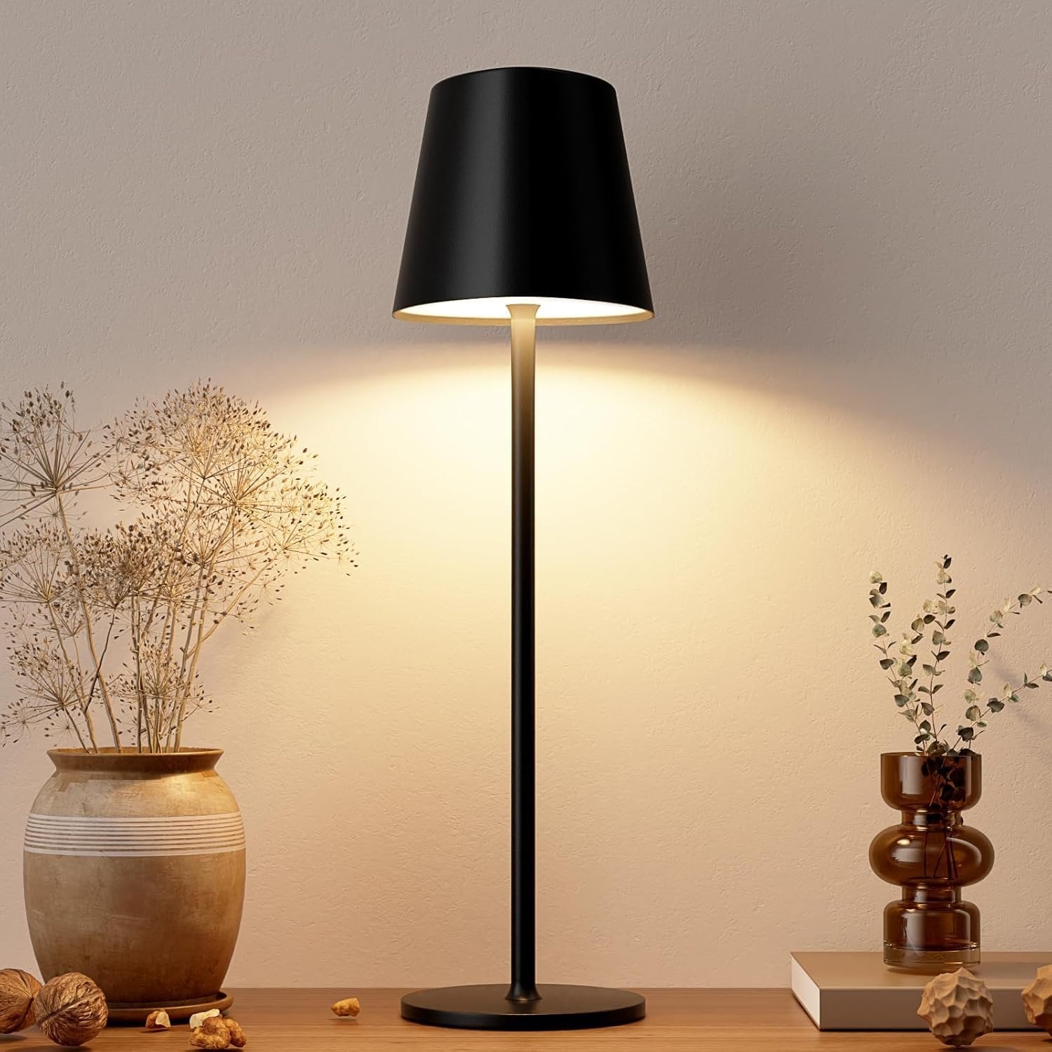 Rechargeable Table Lamp ? Portable LED Desk Light with Touch Control & Dimmable Brightness, USB Charging, Battery Powered Bedside Lamp for Home, Office & Study