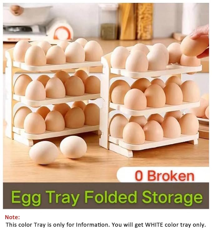 24 Grid Egg Storage Box ? Stackable Plastic Egg Holder with Lid, Refrigerator Organizer Tray for 24 Eggs, BPA-Free & Space Saving Design