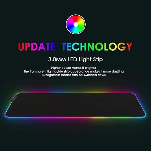 RGB Keyboard Mouse Pad (80?30 cm) ? Extended Gaming Mousepad with LED Lighting, Non-Slip Base, Soft Waterproof Surface, USB Powered for Desk Setup & Gamers