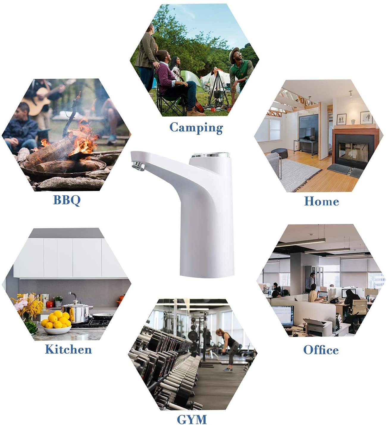 Touch Intelligent Electric Water Pump ? USB Rechargeable Automatic Water Dispenser for Bottles, One-Touch Switch, Portable Drinking Pump for Home & Office