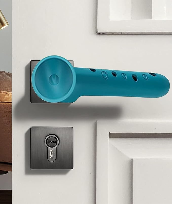 Door Handle Protector ? Soft Silicone Handle Bumper Guard for Wall Protection, Shock Absorbing Soundproof Cover for Home, Office & Car Doors