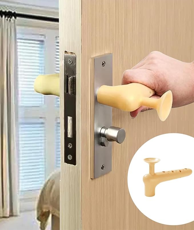 Door Handle Protector ? Soft Silicone Handle Bumper Guard for Wall Protection, Shock Absorbing Soundproof Cover for Home, Office & Car Doors