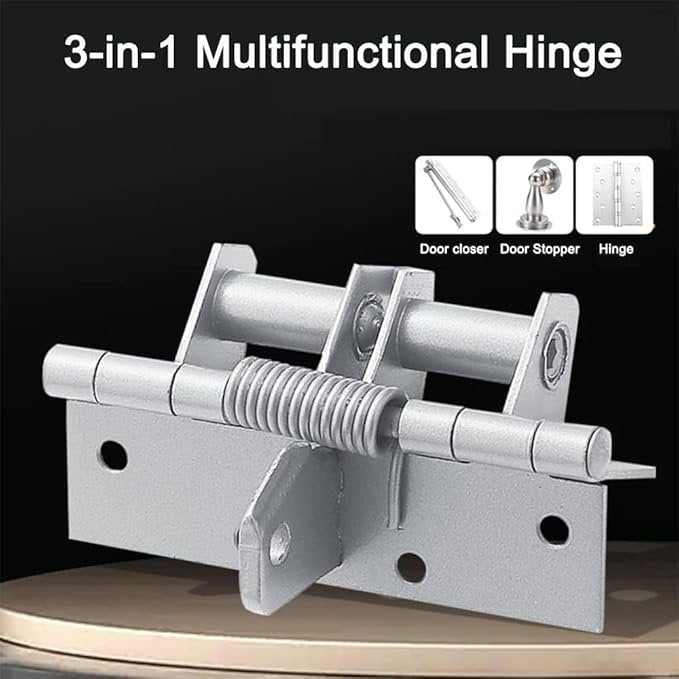 Automatic Door Closer Hinge ? Self-Closing Spring Hinge for Home & Office Doors, Easy Installation, Adjustable Tension, Stainless Steel Heavy-Duty Hinge