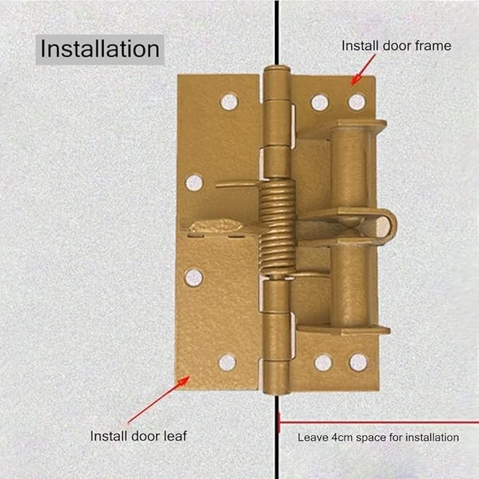 Automatic Door Closer Hinge ? Self-Closing Spring Hinge for Home & Office Doors, Easy Installation, Adjustable Tension, Stainless Steel Heavy-Duty Hinge