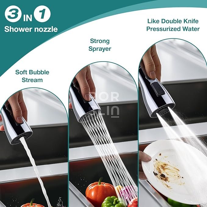 360? Rotating Movable Faucet Tap Extender ? Universal Kitchen Sink Water Saving Nozzle with Dual Water Modes | Splash-Proof, Easy Installation