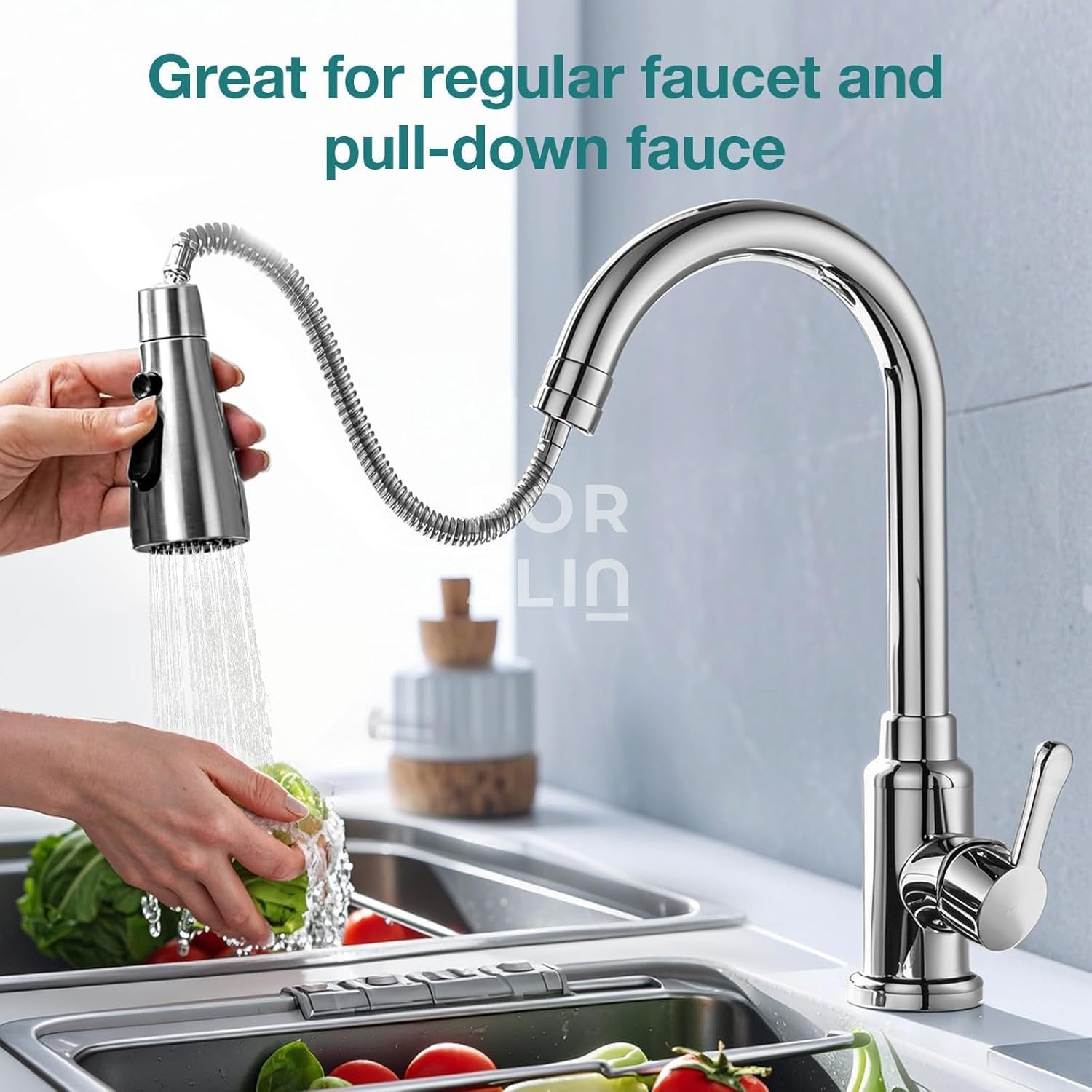 360? Rotating Movable Faucet Tap Extender ? Universal Kitchen Sink Water Saving Nozzle with Dual Water Modes | Splash-Proof, Easy Installation