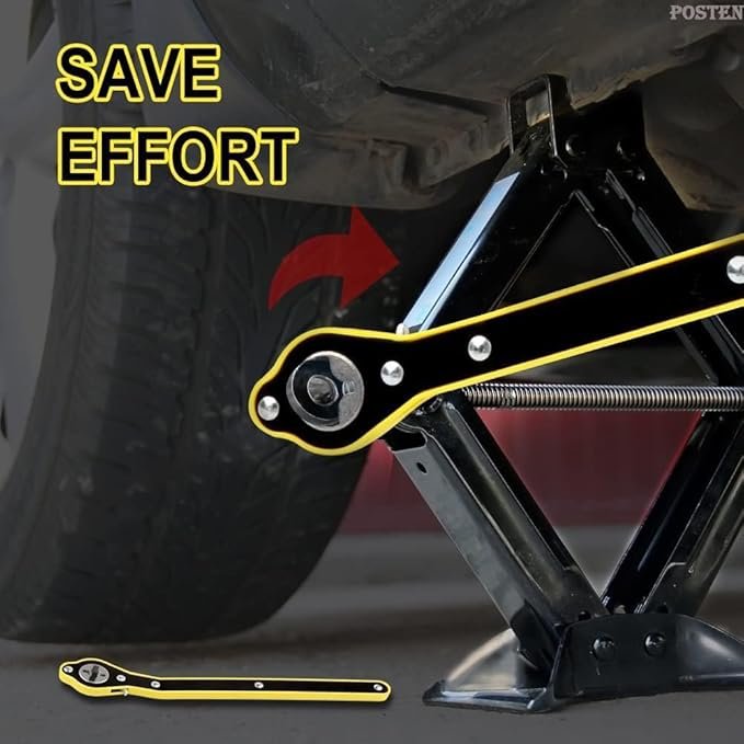 Car Jack Wrench ? Heavy Duty L-Shaped Lug Wrench for Tire Change | Durable Steel Jack Handle Tool for Cars, SUVs, and Trucks