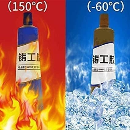 AB Metal Repair Glue 50 g + 50 g ? Industrial Strength 2-Part Epoxy Adhesive for Metal, Ceramic, Wood, Plastic & More | Fast-Setting, Waterproof & Heat-Resistant