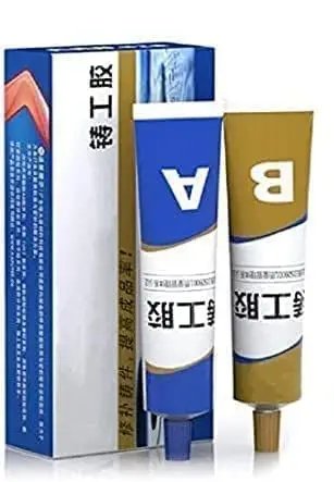 AB Metal Repair Glue 50 g + 50 g ? Industrial Strength 2-Part Epoxy Adhesive for Metal, Ceramic, Wood, Plastic & More | Fast-Setting, Waterproof & Heat-Resistant