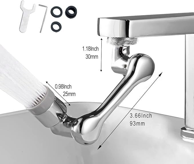 1080? Rotating Faucet Extender ? Multi-Angle Swivel Tap Attachment with Dual-Mode Water Outlet | Universal Splash-Proof Aerator for Kitchen & Bathroom Sink