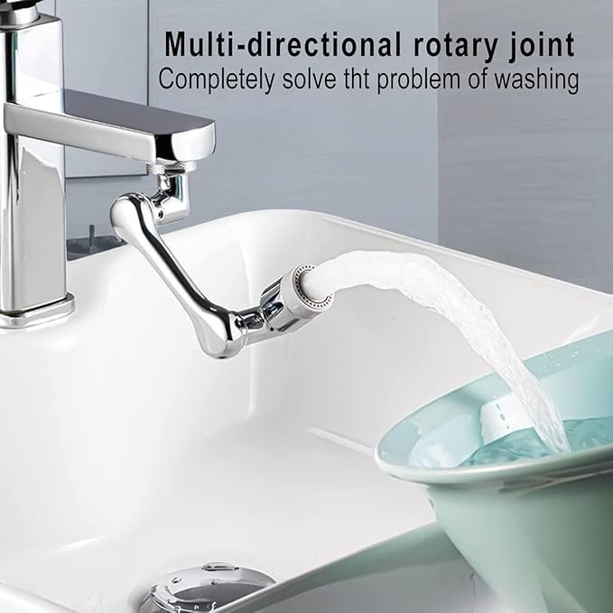 1080? Rotating Faucet Extender ? Multi-Angle Swivel Tap Attachment with Dual-Mode Water Outlet | Universal Splash-Proof Aerator for Kitchen & Bathroom Sink