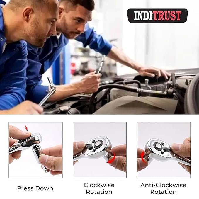 46-in-1 Multipurpose Tool Kit Set ? Professional Socket Wrench Set with Screwdriver Bits & Ratchet Handle for Home, Car, and Bike Repair ? Portable & Durable Case