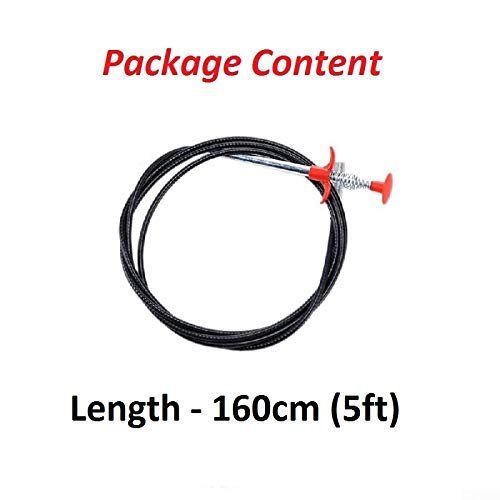 Hair Catching Drain Chain ? 160CM / 5Ft | Flexible Sink & Shower Drain Clog Remover with Hooks | Reusable Hair Catcher Tool for Bathroom, Kitchen & Bathtub