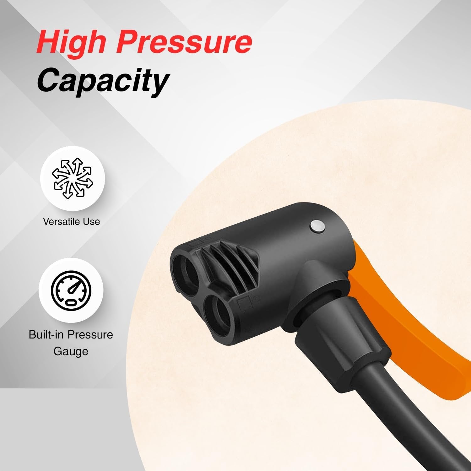 Mini Foot Pump | Compact Portable Air Pump for Car, Bike, Motorcycle & Sports Balls | High-Pressure Dual Valve Foot Air Pump with Pressure Gauge