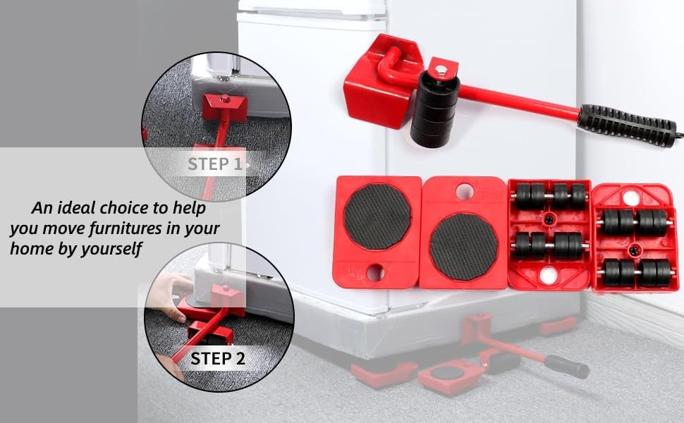 Furniture Lifting Tools Set | Heavy Furniture Shifter with 360? Rotating Sliders & Lifter Bar | Easy Furniture Mover for Home, Sofa, Bed, Table & Appliance Moving