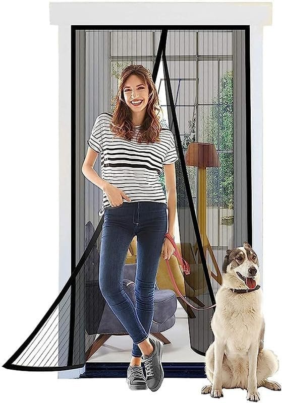 Magic Mesh | Magnetic Screen Door Mesh for Insects & Mosquito Protection | Easy Install Breathable Door Curtain for Home & Balcony
