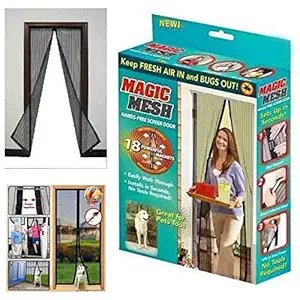 Magic Mesh | Magnetic Screen Door Mesh for Insects & Mosquito Protection | Easy Install Breathable Door Curtain for Home & Balcony