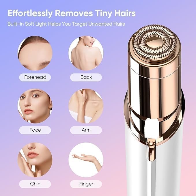 4 in 1 Facial Hair Remover ? Flawless Painless Electric Face Hair Trimmer for Women, Eyebrow, Nose, Upper Lip & Body Grooming Tool with USB Rechargeable Design