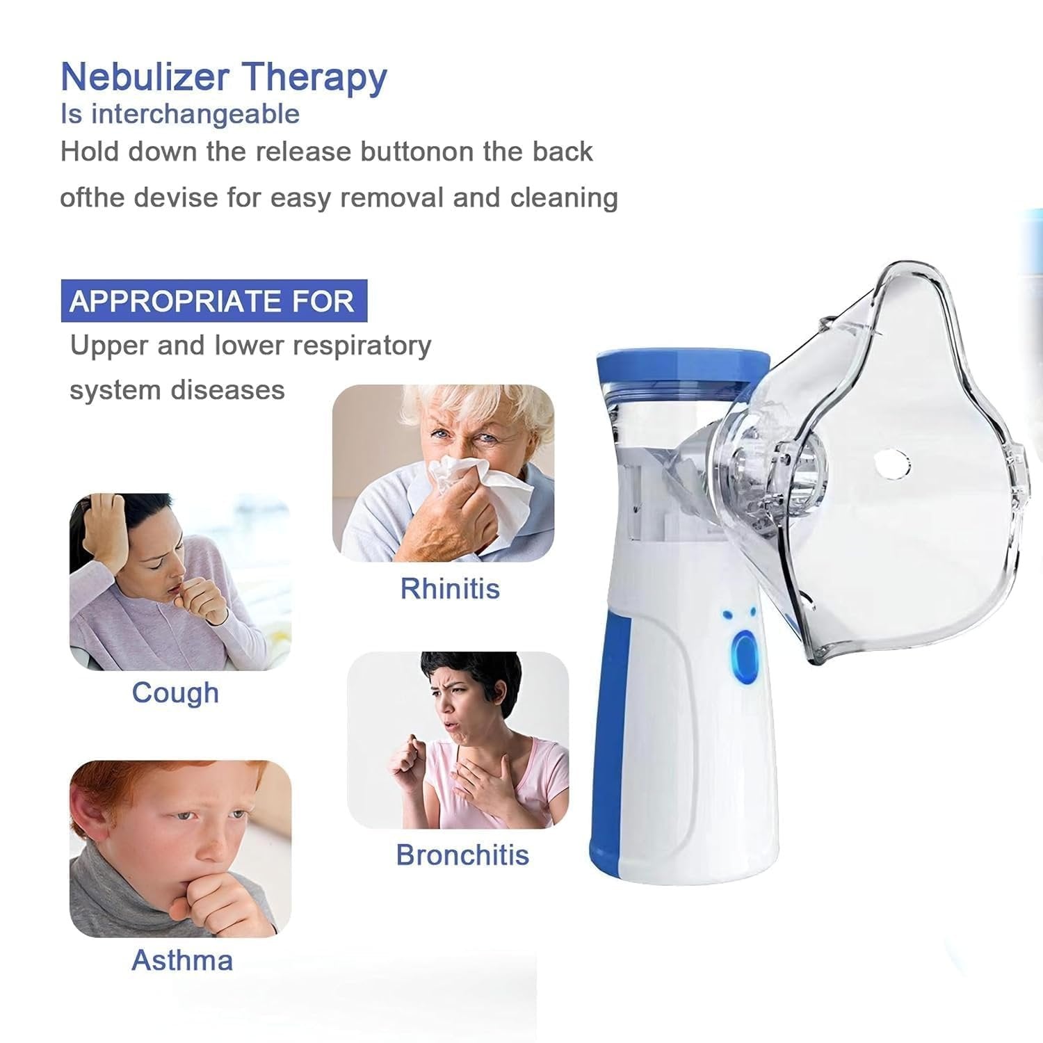 Rechargeable Mesh Nebulizer ? Portable Ultrasonic Nebulizer Machine for Adults & Kids, Quiet Mist Inhaler with USB Charging, Travel-Friendly for Asthma & Respiratory Relief