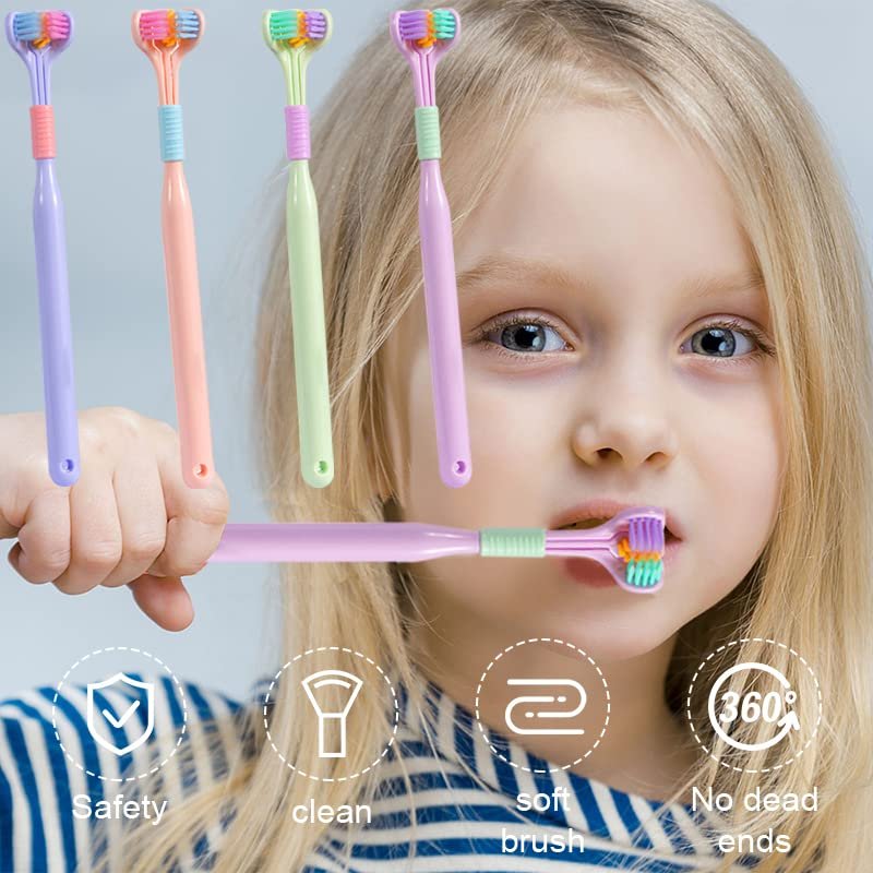 3-Sided Toothbrush ? Triple-Surface Bristles for 360? Teeth Cleaning, Soft Bristles for Kids & Adults, Ergonomic Grip, Dentist-Recommended Oral Care Brush