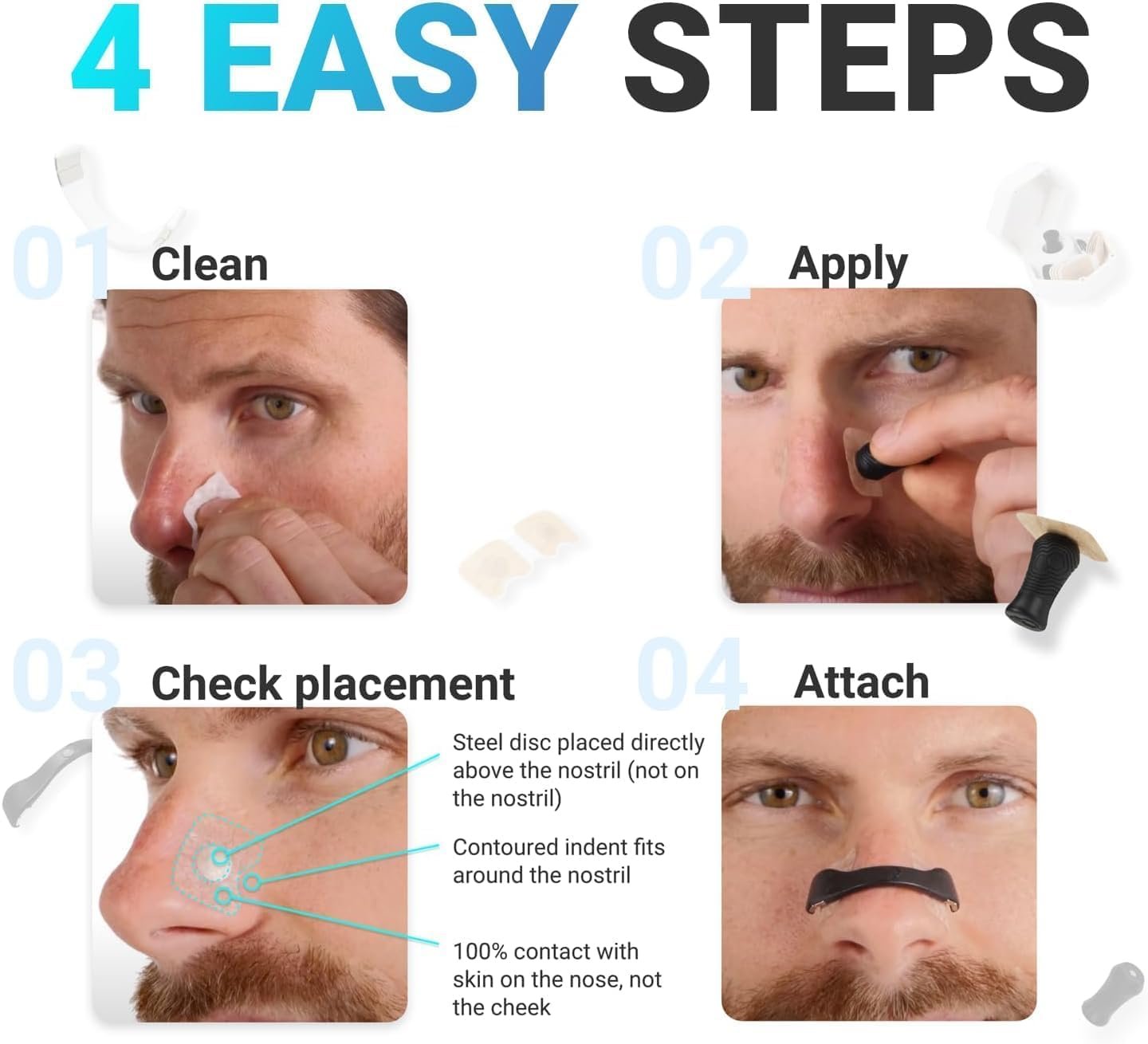 Magnetic Nasal Strips ? Breath Enhancing Allergy Relief Strips for Congestion, Snoring Reduction, and Improved Airflow, Comfortable & Hypoallergenic