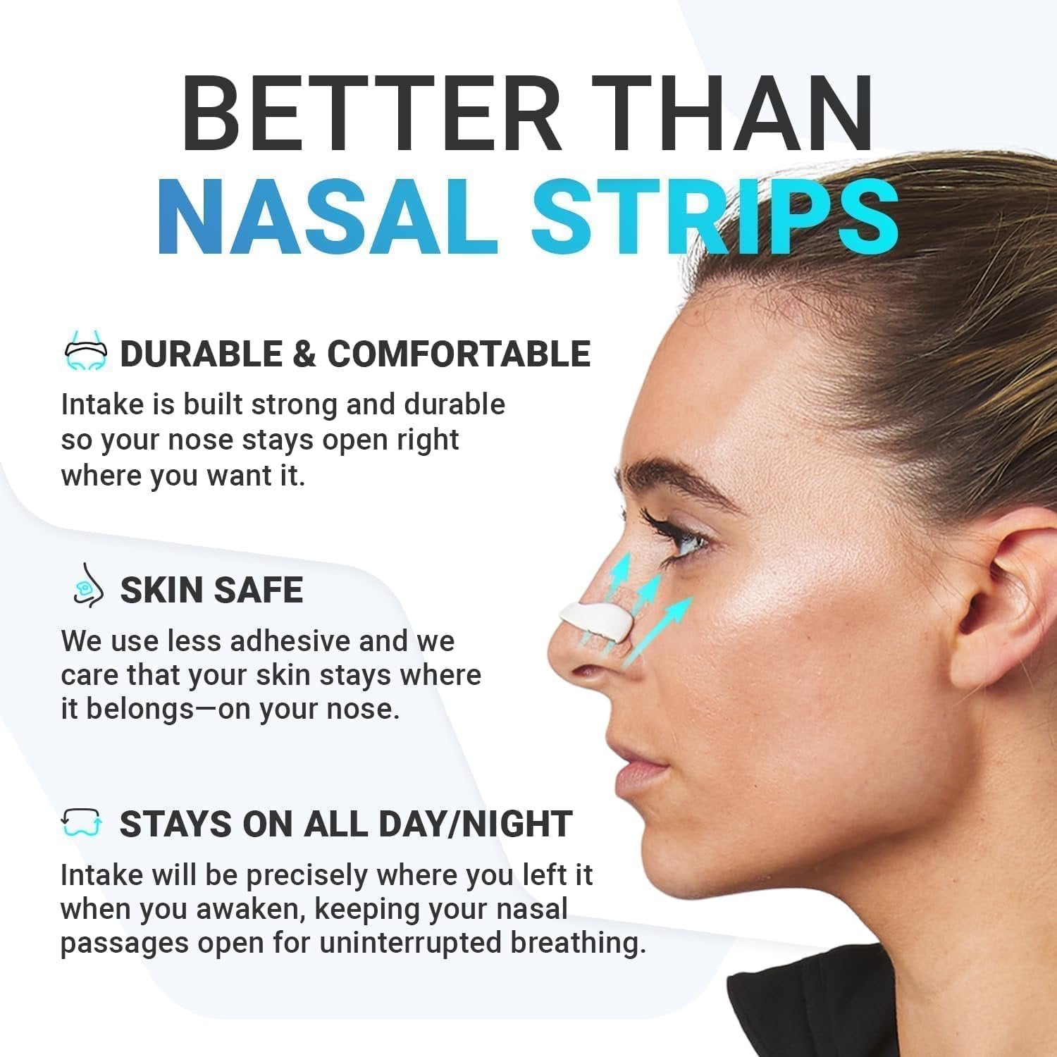 Magnetic Nasal Strips ? Breath Enhancing Allergy Relief Strips for Congestion, Snoring Reduction, and Improved Airflow, Comfortable & Hypoallergenic