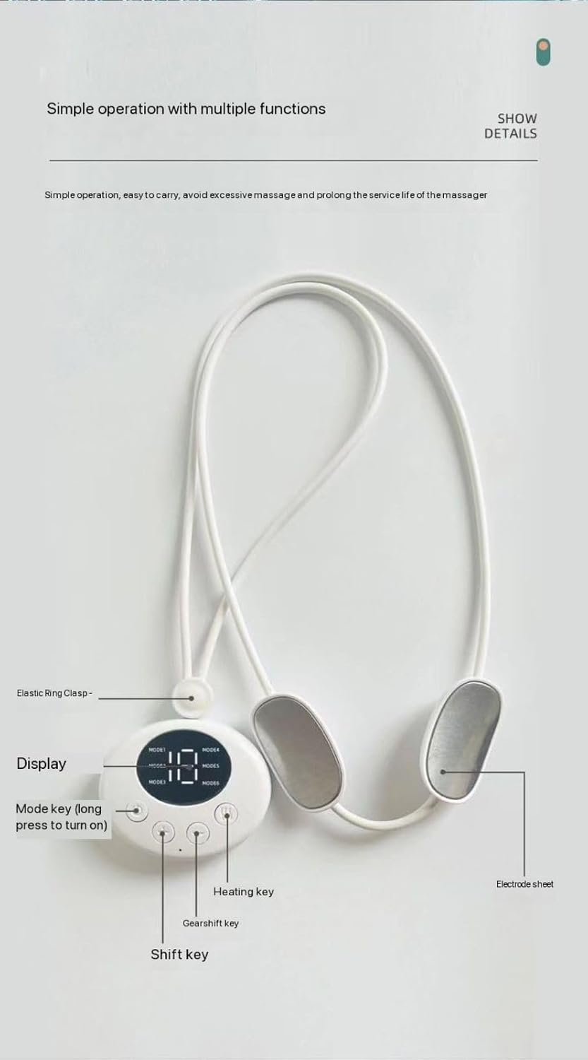 Neck Massager for Pain Relief ? Electric Heated Shiatsu Neck & Shoulder Massager with Deep Kneading, Portable Relaxation Device for Home, Office & Travel Use