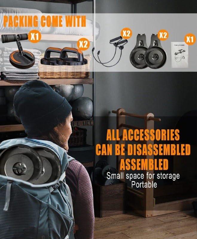 9-in-1 Push Up Board ? Multifunction Home Workout Equipment with Color-Coded System for Chest, Back, Shoulders, Triceps & Core, Portable Strength Training System