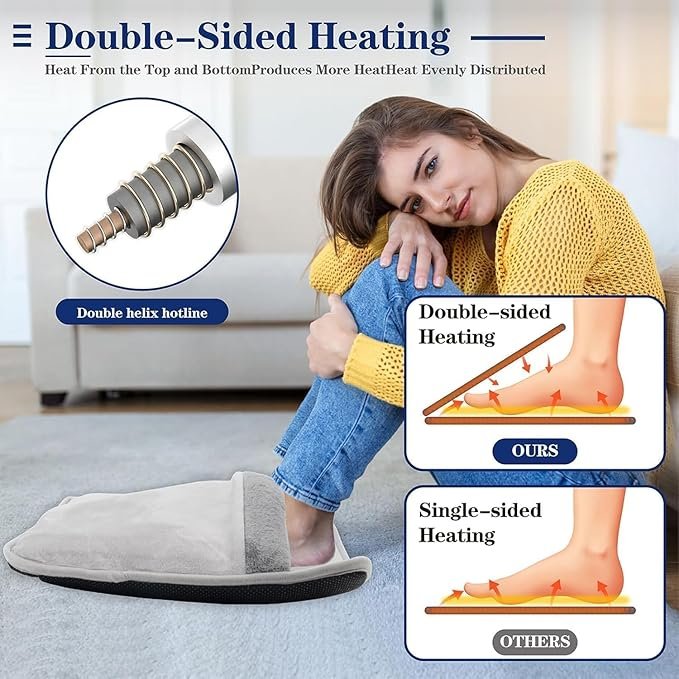 Electric Foot Warmer ? Soft Heated Foot Pad with Adjustable Temperature & Auto Shut-Off, USB Powered Foot Heating Pad for Home, Office & Winter Relief